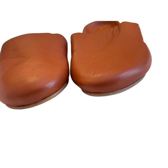 BEEK Cognac Brown Leather Slide Clogs Sz 6 Minimalist Slip-On Mules Quiet Luxury - Picture 4 of 6